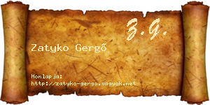 Zatyko Gergő névjegykártya